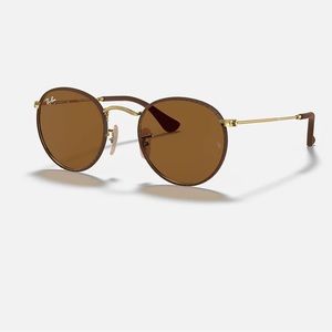 Ray-Ban Round Craft sunglasses w/ leather